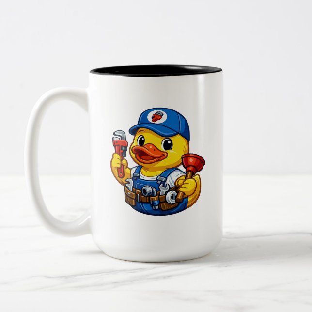 Gummiankdamm rörmokare Två-Tonad mugg (Vänster)