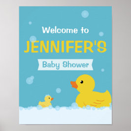 Gummiankebarn Babyshower Välkomstskylt Poster