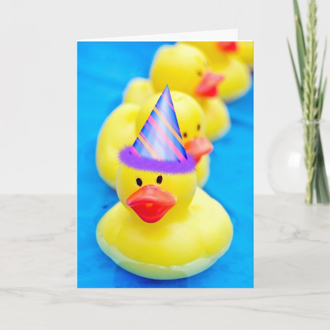 Gummiankor i pool på födelsedag kort (Framsida)