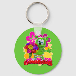 Gummibär blommigt Keychain Nyckelring