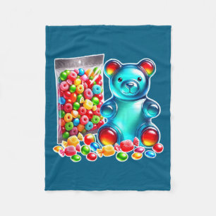 Gummibär godis sur tugg fleecefilt
