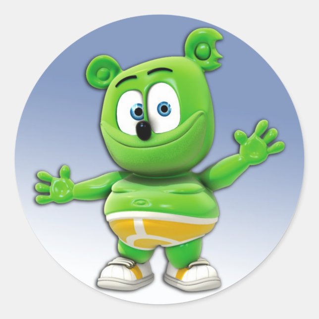 Gummibär Stickers Runt Klistermärke (Framsida)