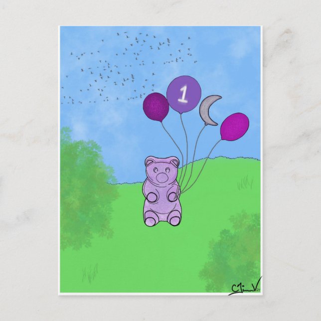 Gummibjörn 1:a Affisch Vykort (Framsida)