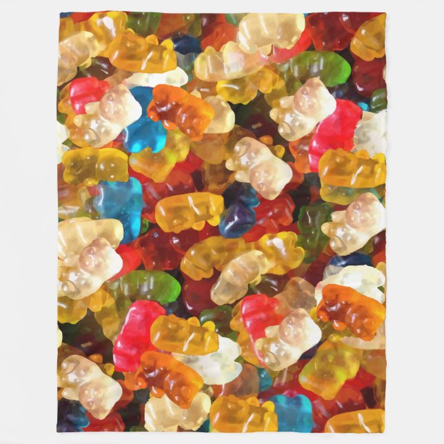 gummibjörn fleecefilt (Framsidan)