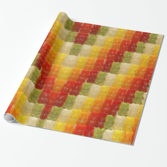 gummibjörn - påskrapning presentpapper (Utrullad)