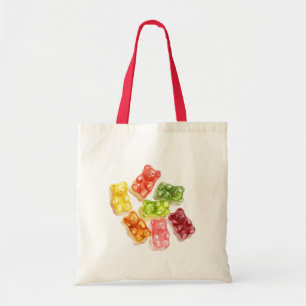 Gummibjörnar Mint Rosa Gult Frukt Födelsedag Tygkasse