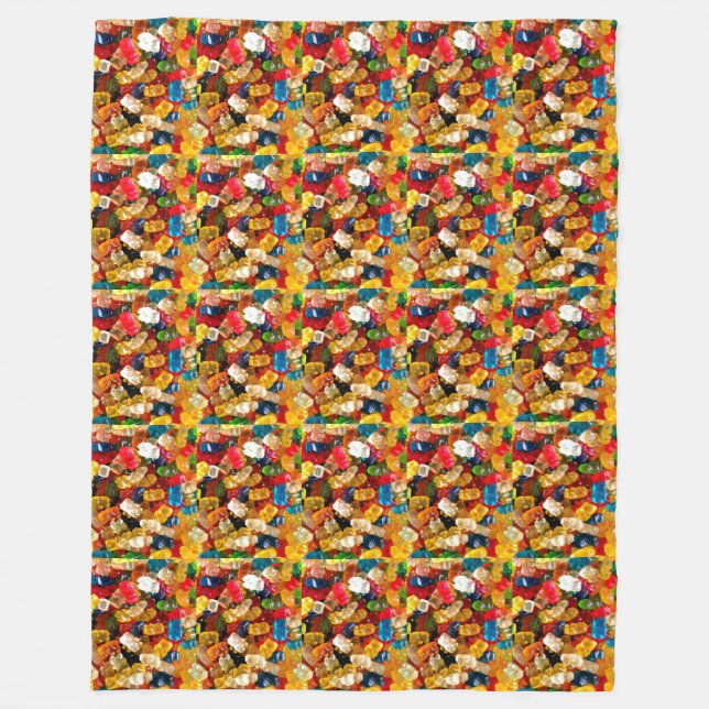 gummibjörntäcke fleecefilt (Framsidan)