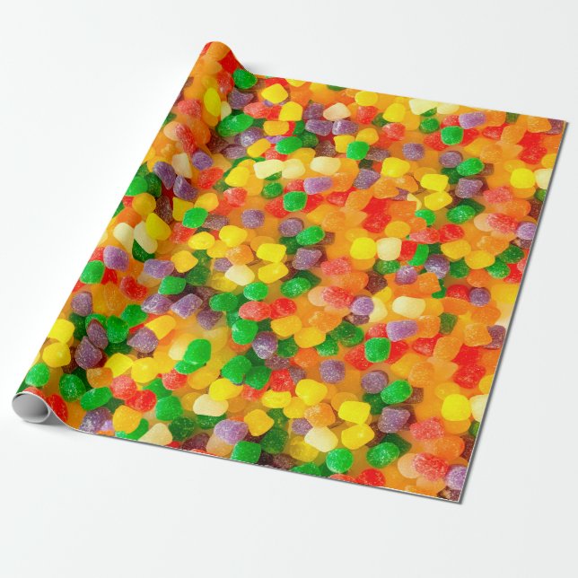 Gummidroppar Roligt Papper matomslagning Presentpapper (Utrullad)