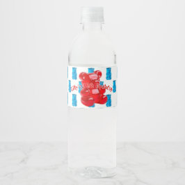 Gummigelé vattenflaskor etikett