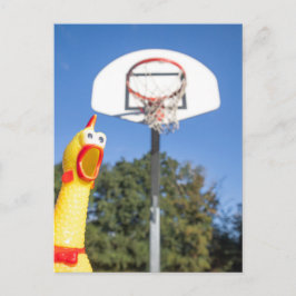Gummigockel spelar basket vykort