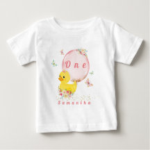 GUMMIGUMMA Flicka Första Födelsedags T-Shirt Bebis