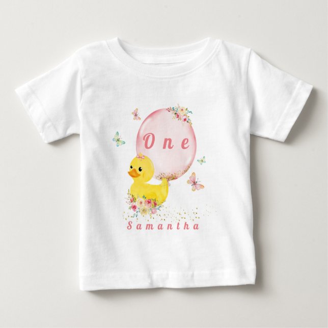 GUMMIGUMMA Flicka Första Födelsedags T-Shirt Bebis (Framsida)