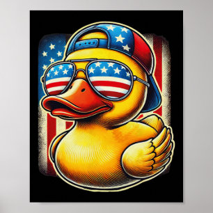 Gummigummin Tröja Usa Flagga Present Rolig Duckie Poster