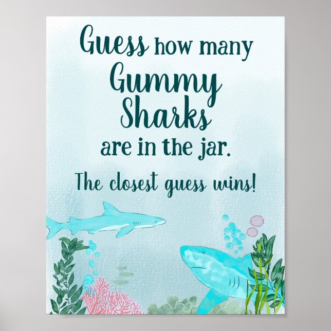 Gummihaj-spel för babyskor poster (Framsidan)