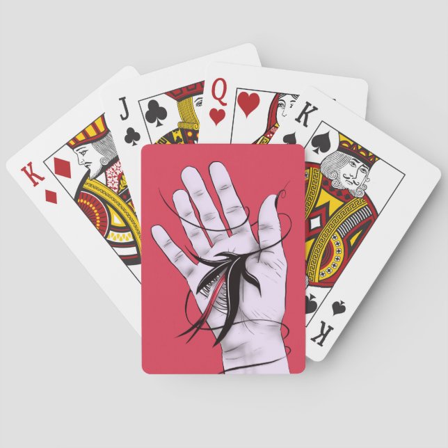 Gummihandfläktsbete för Creepy Art Konstig Casinokort (Baksidan)