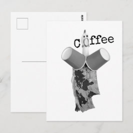 Gummikyckling skriker Kaffe vykort