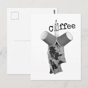 Gummikyckling skriker Kaffe vykort