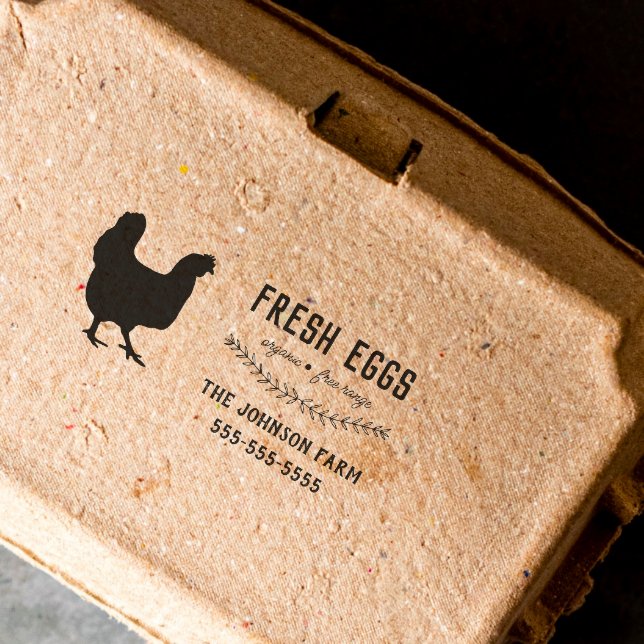Gummistämpel för färska ägg från Hen Family Farm Stämpel (Skapare uppladdad)