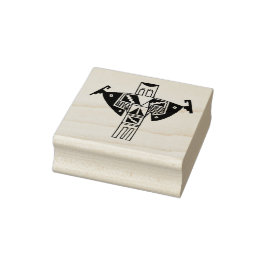 Gummistämpel med Shaman Petroglyph-design Stämpel