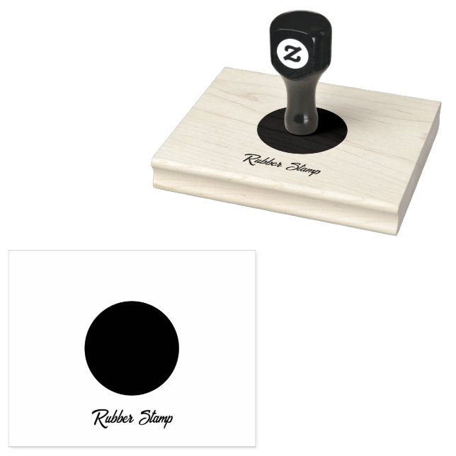 Gummistämpel Sleek Personlig Cirkel Logotyp Svart Stämpel (Stämplad)