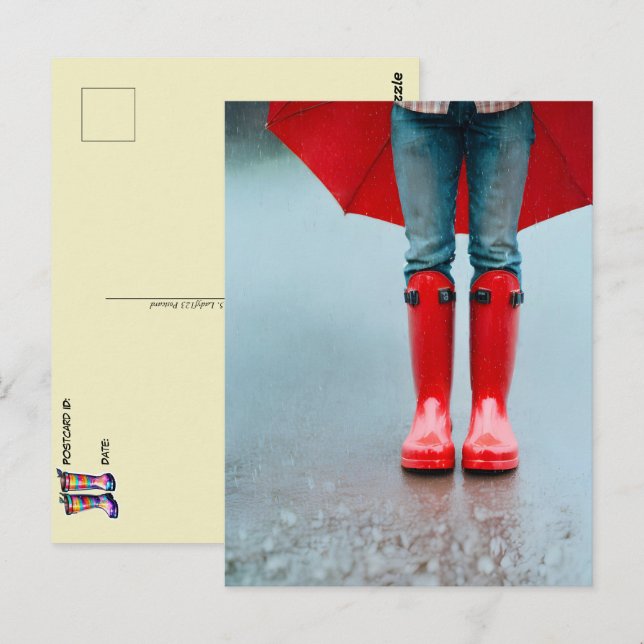 Gummistövlar, Postcrossing Vykort (Fram/baksida)