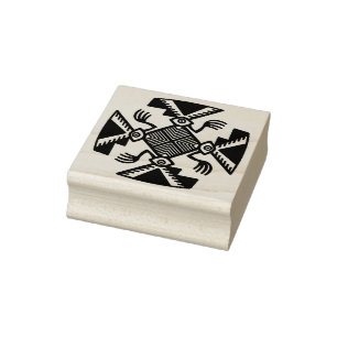 Gummitryck med Inca-design, peruansk designstämpel Stämpel