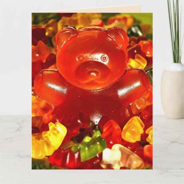 GUMMMI BARS FUNNY BIRTHDAY GREETING CARD KORT (Framsida)