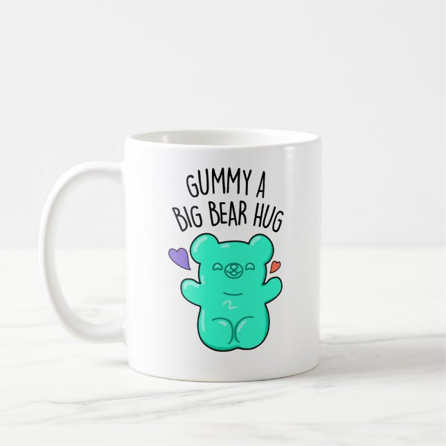 Gummy A Big Bear Hug Funny Candy Pun Kaffemugg (Vänster)