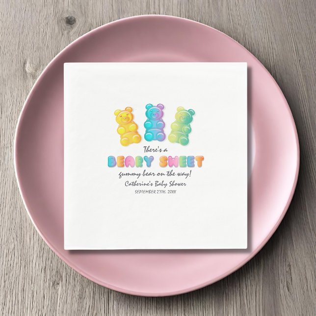 Gummy Bear Colorful Jelly Candy Baby Shower Pappersservett (Skapare uppladdad)