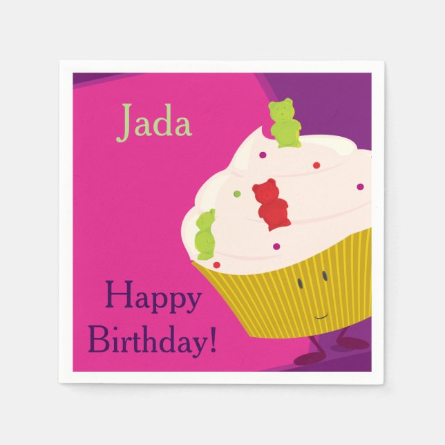 Gummy Bear Cuptårta | Pappra blöjor Pappersservett (Framsidan)