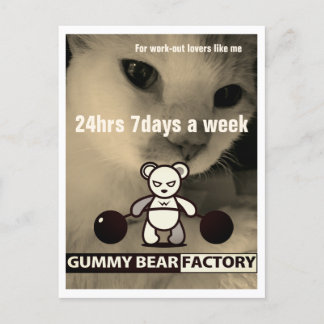 Gummy Bear Factory Gym/Fitness Vykort