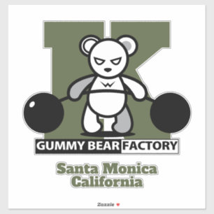 Gummy Bear Factory Gym/Fitness with Initial Stick Klistermärken