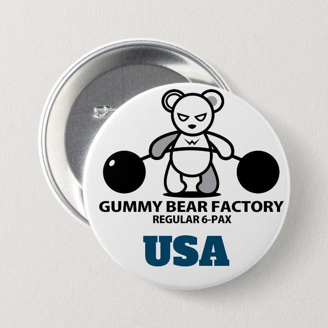 Gummy Bear Factory(gym) Knapp (Framsida & baksida)
