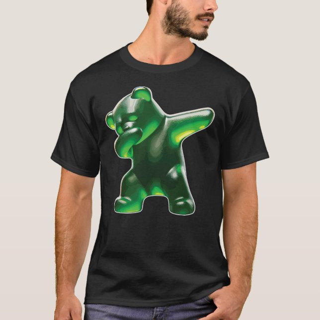 Gummy Bear, Green Gummy Bear, Dabbing Gummy Bear T Shirt (Framsida)