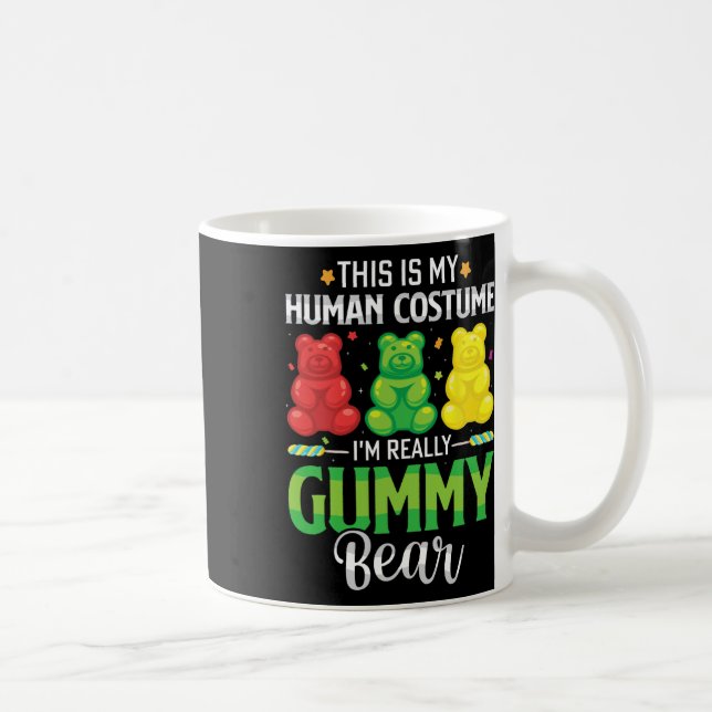 Gummy Bear My Human Costume Funny Candy Halloween Kaffemugg (Höger)
