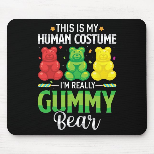 Gummy Bear My Human Costume Funny Candy Halloween Musmatta (Framsidan)