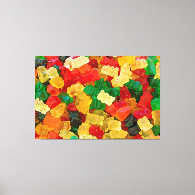 Gummy Bear Rainbow Färgad Candy Canvastryck (Framsida)