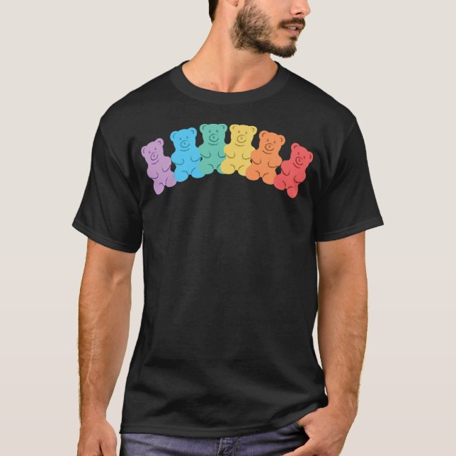 Gummy Bear Rainbow, Funny Gummy Bear T Shirt (Framsida)