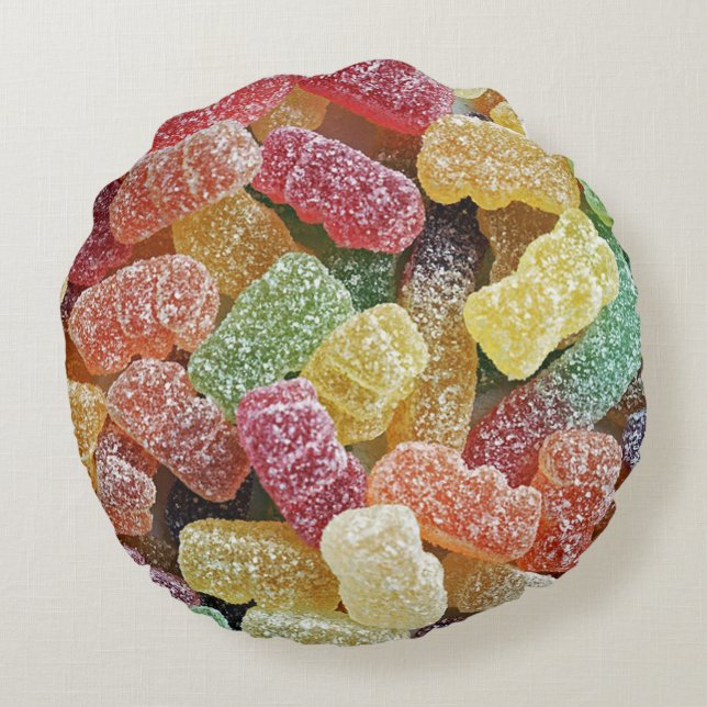 Gummy Bears Rund Kudde (Baksidan)