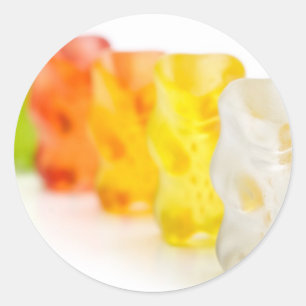 Gummy björn runt klistermärke
