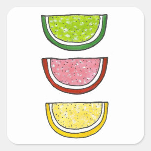 Gummy Fruit Candy Passover Jelly Fruit Slices Fyrkantigt Klistermärke