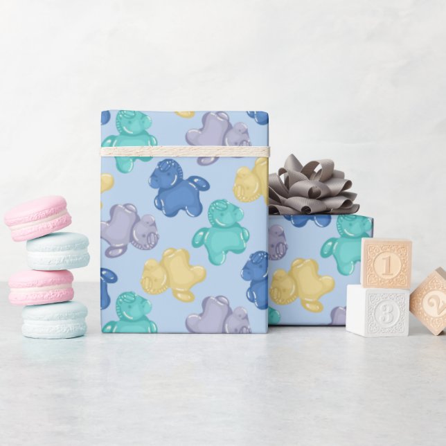 Gummy Horse Icy Blue Berry Inpackningspapper Presentpapper (Baby Shower)