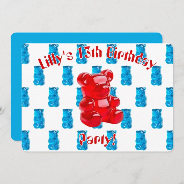 Gummy Jelly  Inbjudningar (Fram/baksida)