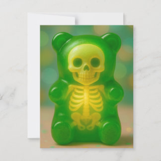 Gummy Skeleton Bear Magnet Vykort
