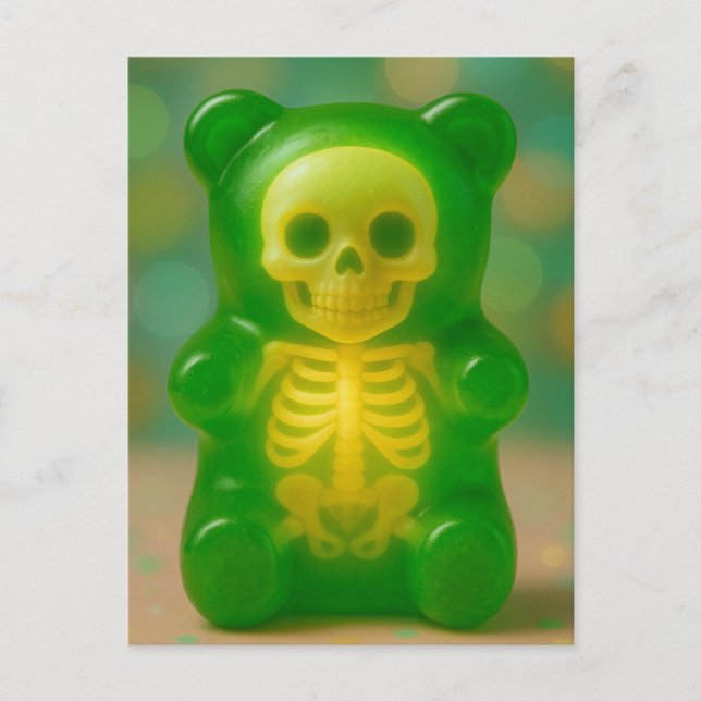 Gummy Skeleton Bear Magnet Vykort (Framsida)