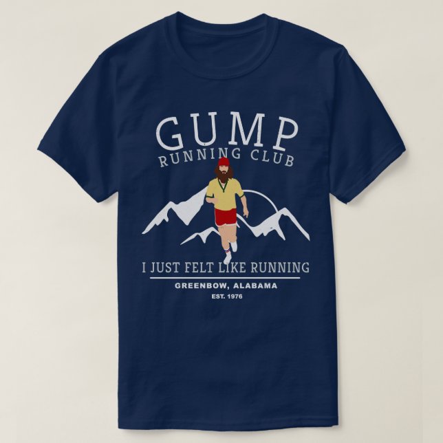 GUMP Running Klubb Greenbow Alabama Est 1976 T Shirt (Design framsida)