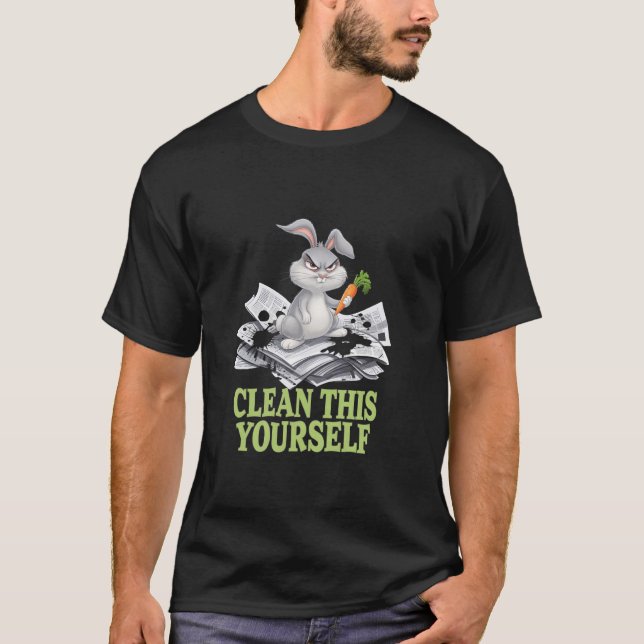 Gumpy Bunny CLEAN DEN HÄR DIN SJÄLV Päls Baby Humo T Shirt (Framsida)
