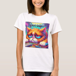 Gumpy Cat med "JAG ÄR OKAY" T Shirt