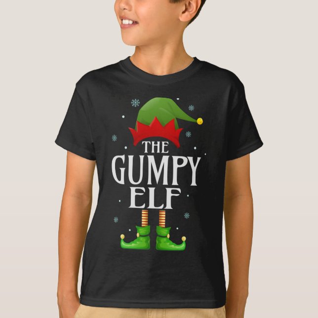 Gumpy Elf Julafton Matching Familjejulmorfar T Shirt (Framsida)