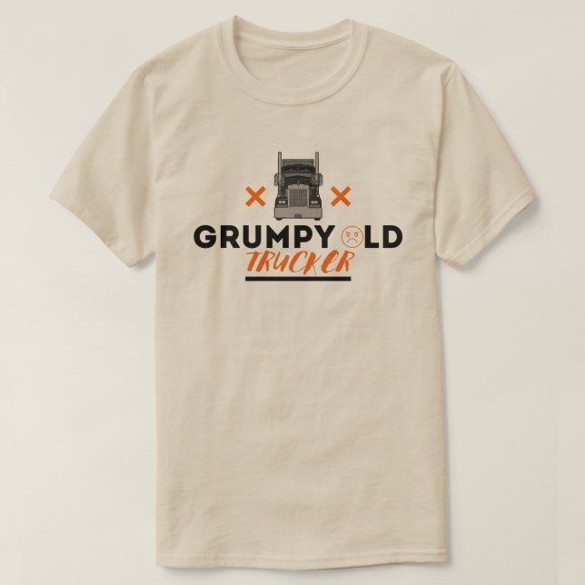 Gumpy Old Trucker - Lustigt citat för Lastbil-driv T Shirt (Design framsida)